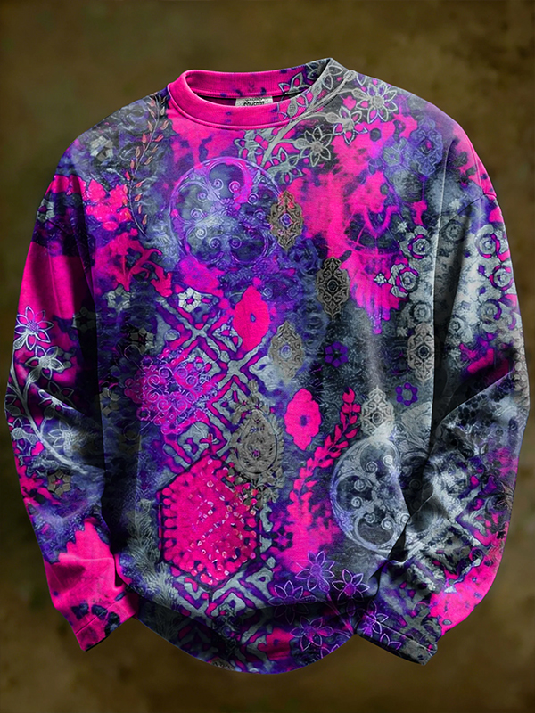 Men's Geometric Pattern Abstract Art Print Casual Sweatshirt