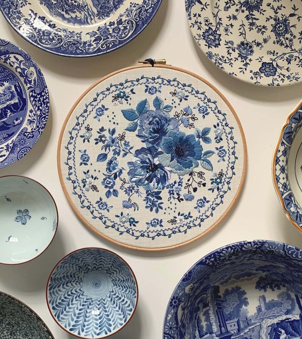 🔥LAST DAY 50% OFF - Blue Floral Embroidery Kit