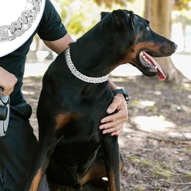 🔥Dog Chain Collar Dog Necklace Diamond Cuban Link Dog Collar