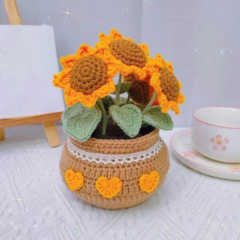 🔥Last 4 hours Sale: Save $20 -Hand-woven Flower Potted Desktop Ornaments (DIY)