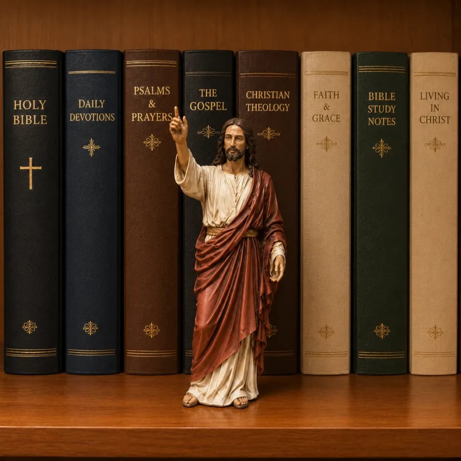 ✝️Jesus Figurine Bookshelf Decor Set🙏Sacred Companions for Your Daily Walk of Faith📚