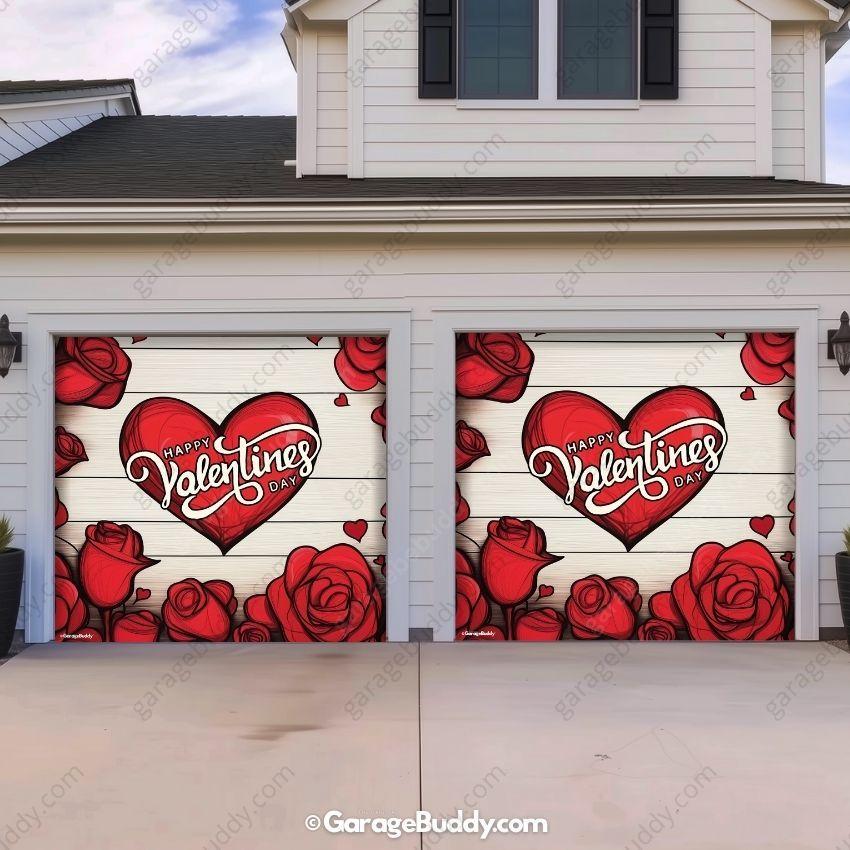 Garage Buddy | Valentine's Day (Roses) | Festive Garage Door Cover