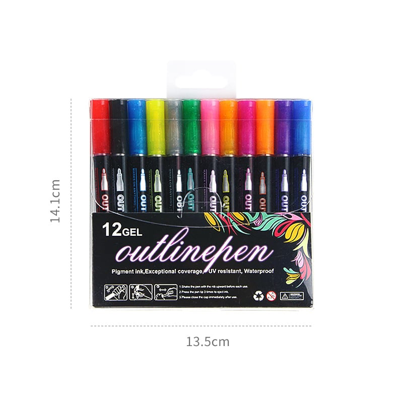 🎉🎁Last Day 49% OFF - 🎉 Double Line Outline Art Pen Marker Pen