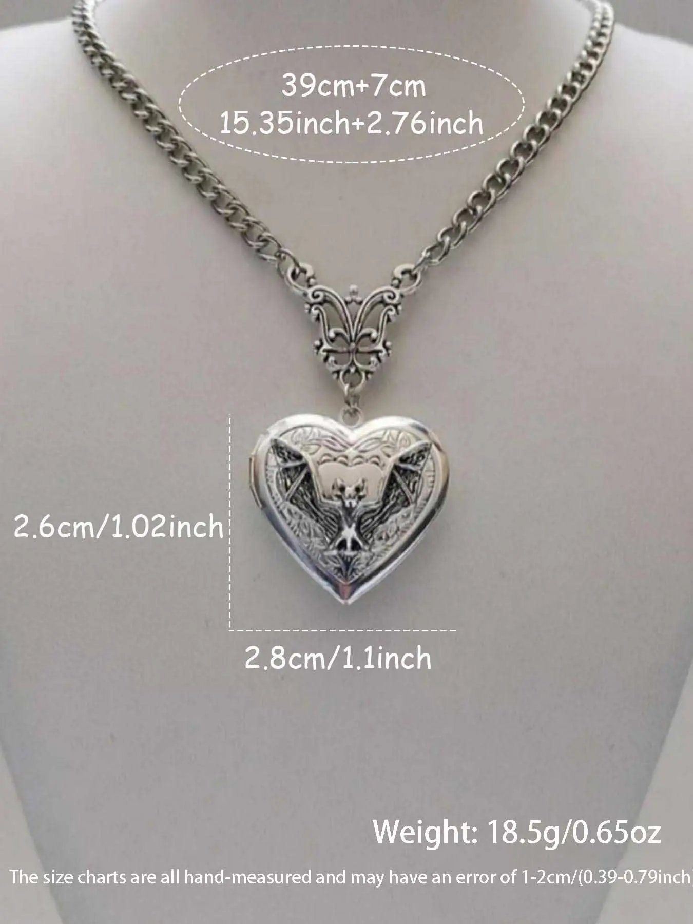 🖤✨ Gothic Heart Pendant Necklace – Vintage Love Heart Statement Jewelry