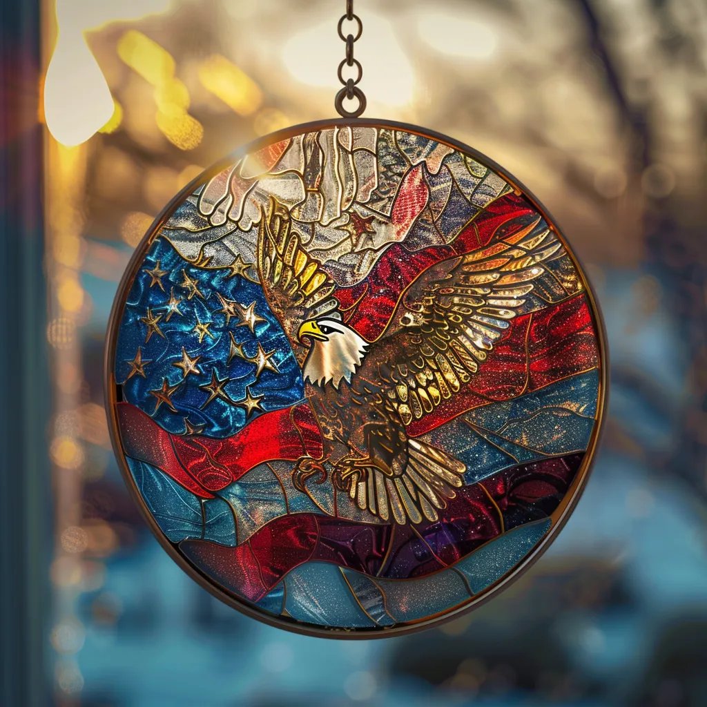 🔥Last Day 50% OFF - 🦅Patriotic Eagle Suncatcher Hanging Sign