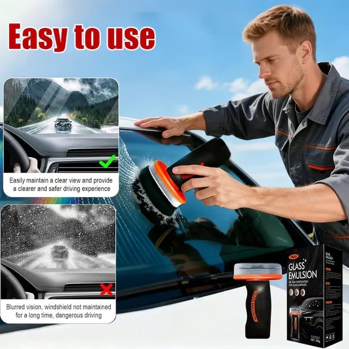 ⚡50K+ SOLD!🔥🚗 2026 New Upgrade Glass Deep-Clean Tool – Instantly Removes Stubborn Oil Film & Road Grime