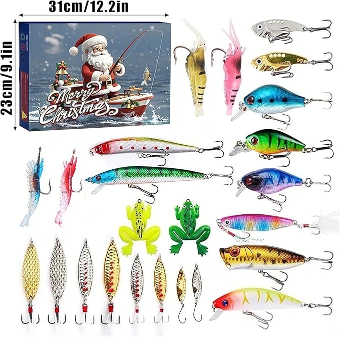 Awishday>>24 Days Christmas Countdown Fish Tackle Set