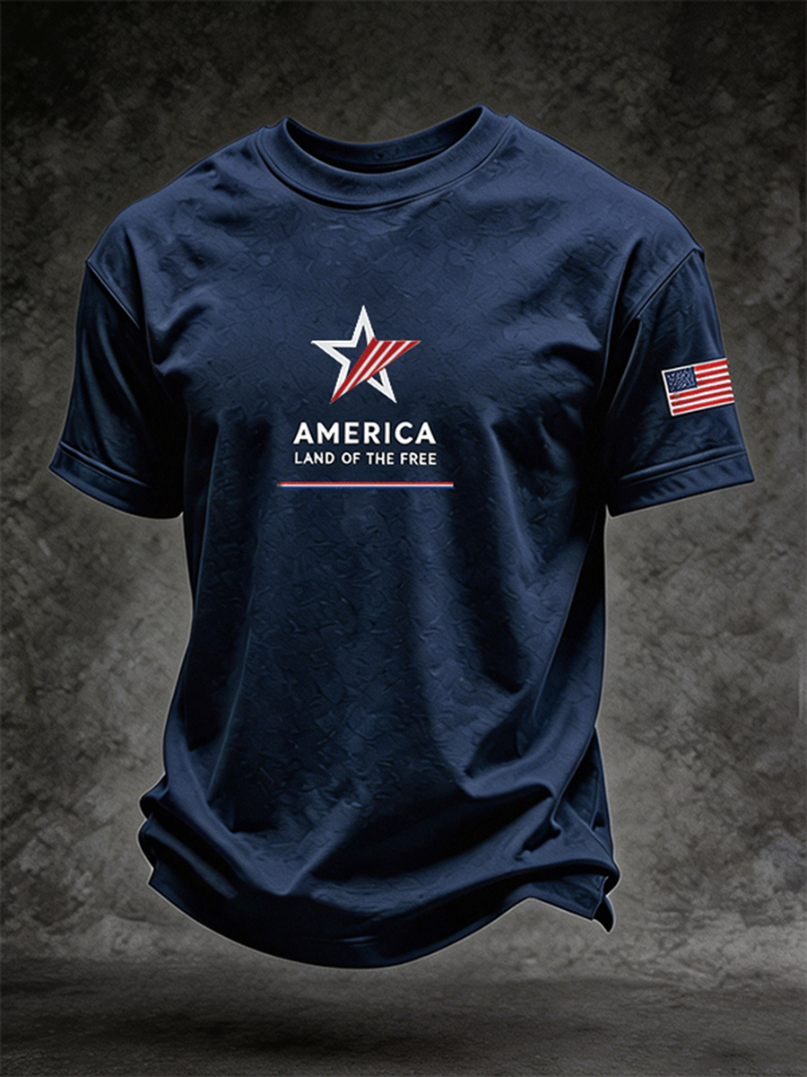 Men's Stars & Stripes Patriotic T-Shirt 4th of July Celebration