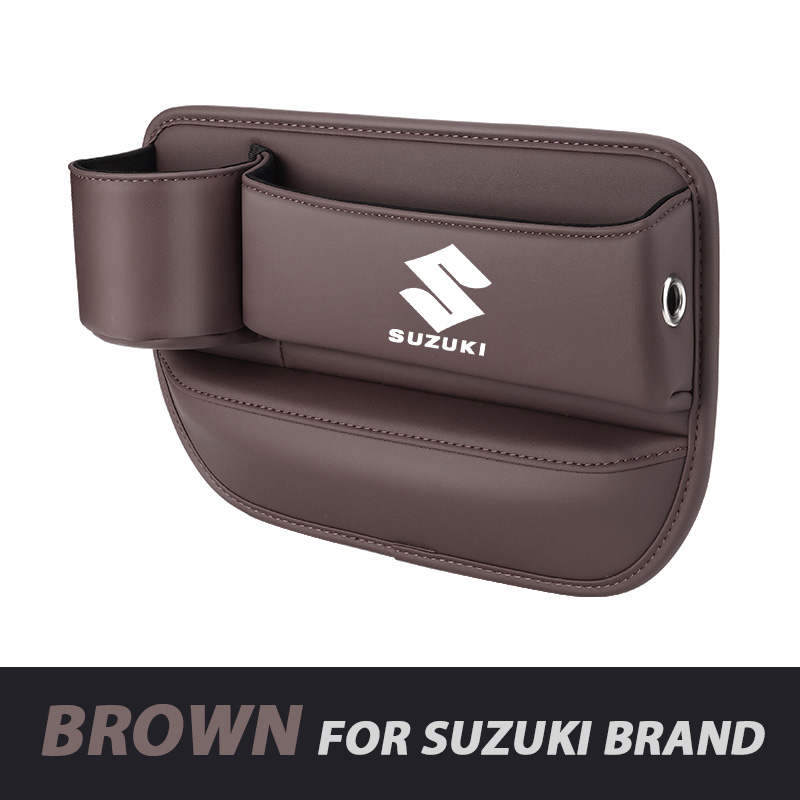 Azemov📣50% OFF Hot Sale! 🔥Exclusive Logo Leather Car Seat Storage Box With Water Cup Holder