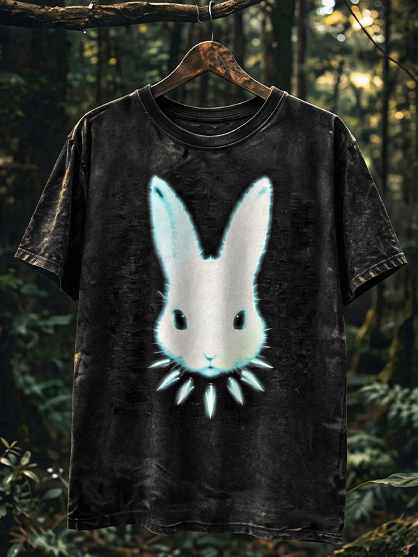 Men's Punk Rabbit Art Print T-Shirt