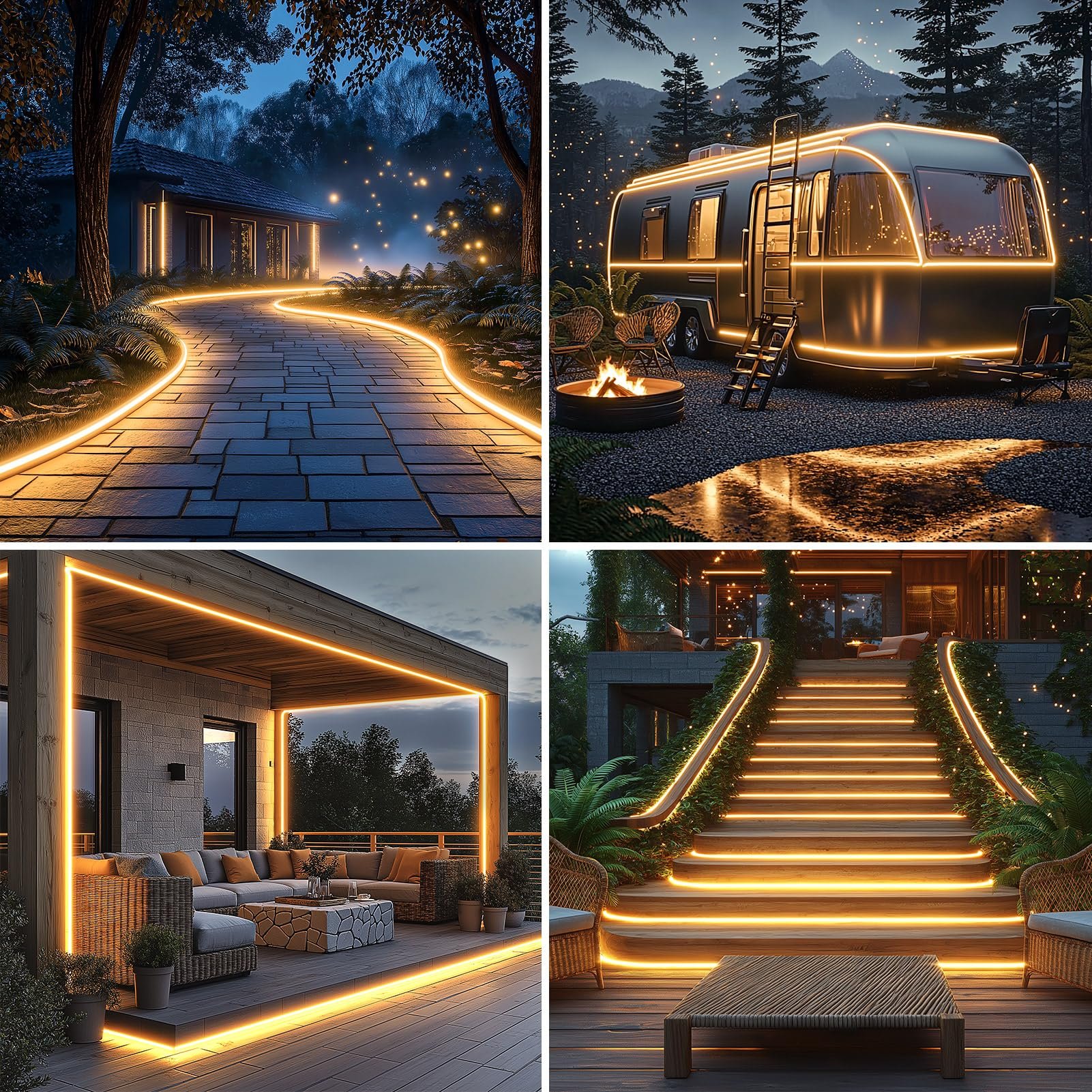 ⏰Historical Lowest Price: Save 49%-🔥Solar Powered Strip Lights Outdoor Waterproof