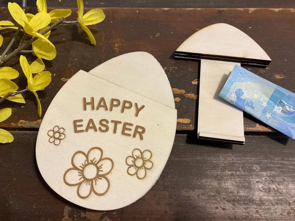 🔥Last Day: Buy 4 get 4 free - Wooden Easter Egg with Money Compartment
