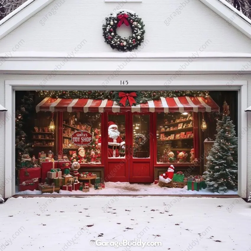 Garage Buddy | Santa's Toy Shop | Christmas Garage Door Cover