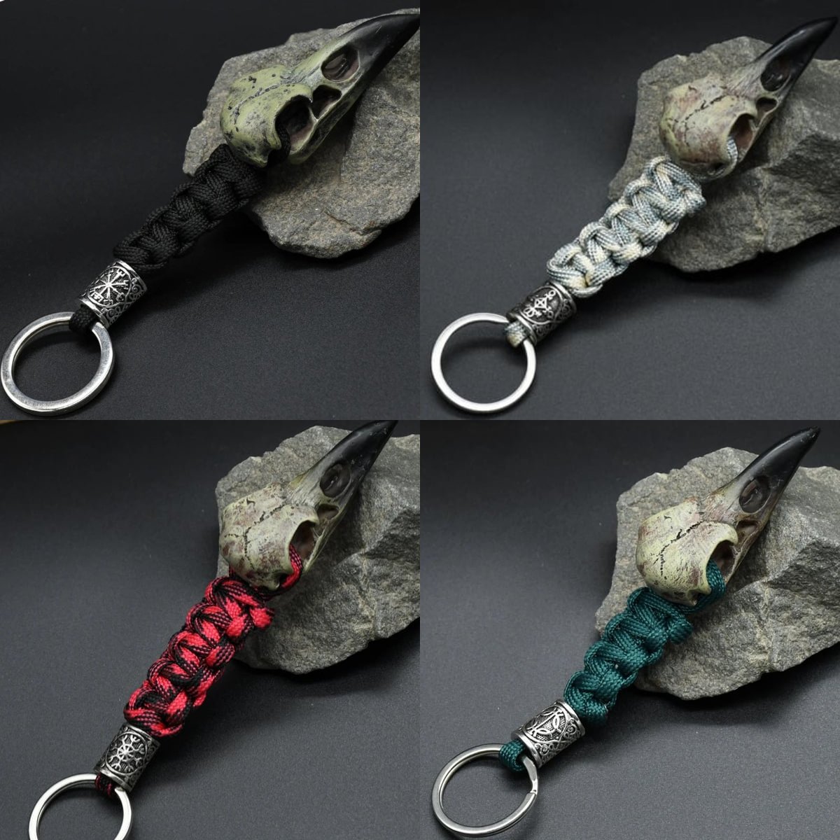 🔥Last 4 hours Sale: Save $10-💀Vikings Eagle's Head-Odin Crow Skeleton Keychain