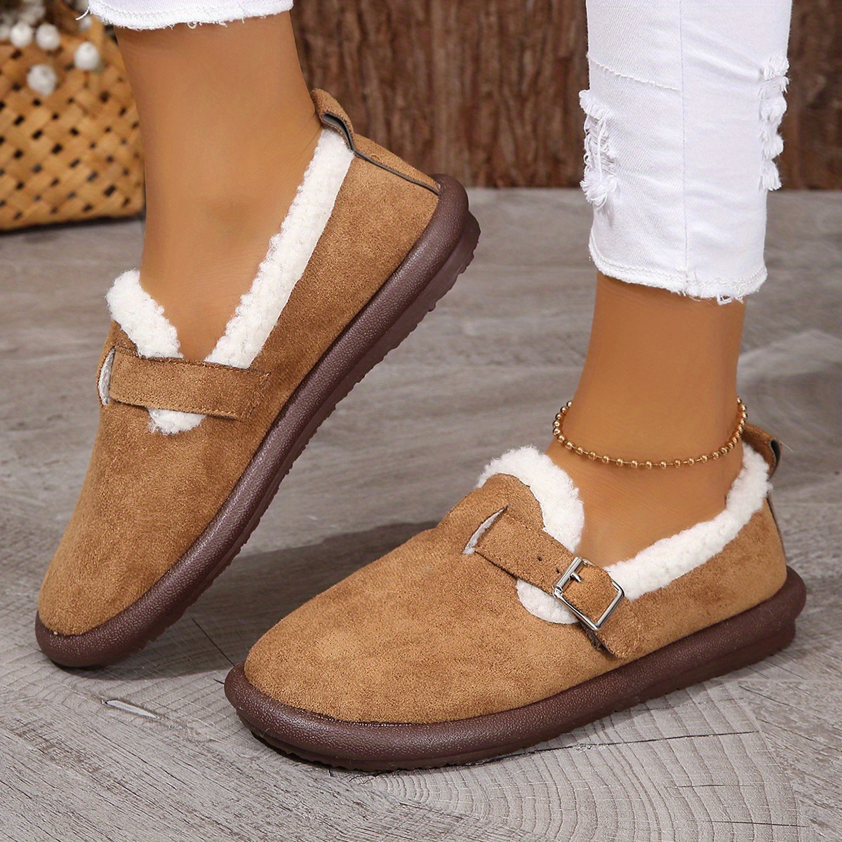 🔥LAST DAY 49% OFF -WOMEN'S PLUSH ROUND TOE SLIP-ON FLATS（FREE SHIPPING）