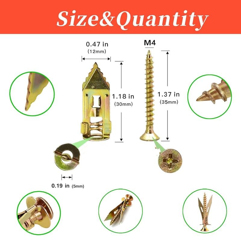 🔥Last Day 49% OFF - 🛠️Self Drilling Drywall Anchors with Screws Kit