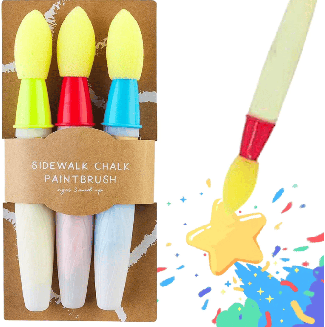 🔥Last Day 49% OFF - 🌈Outdoor Sidewalk Chalk Paint Brush Set | Paint in the Brushes – Just Add Water✨🎨