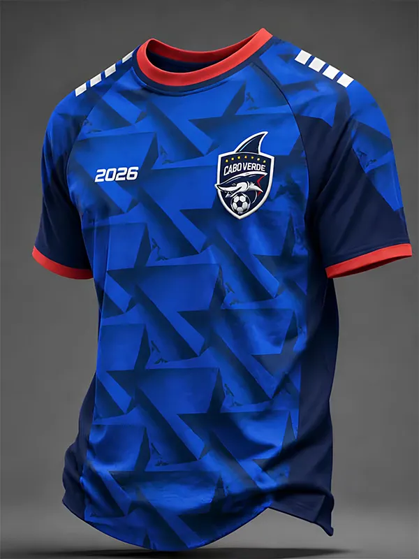 Men's Cabo Verde 2026 Geometric Pattern Soccer Print T-Shirt
