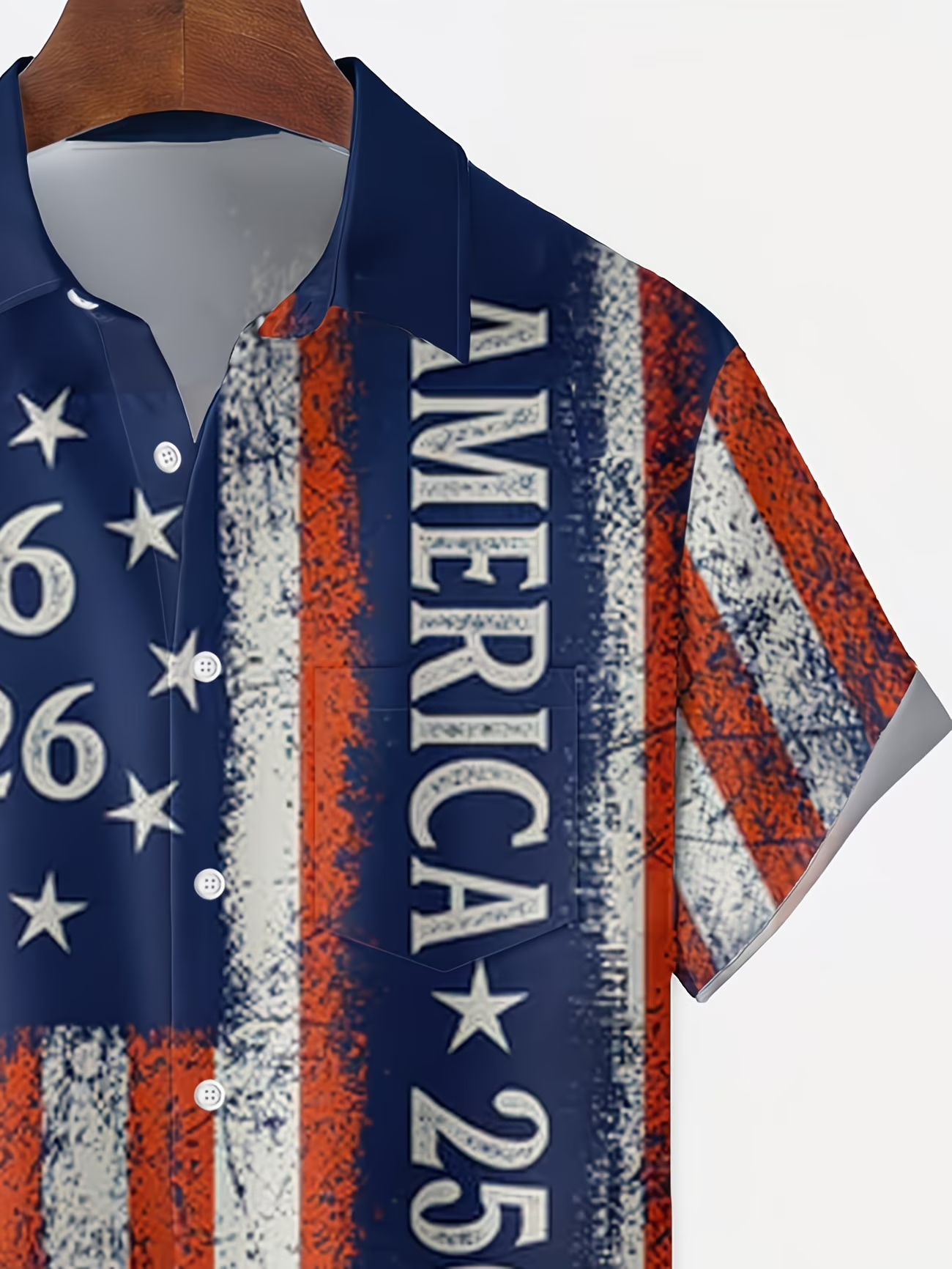 [Copy][Copy][Copy][Copy][Copy][Copy]Men's Eagle US Flag America's 250th Anniversary Button Up Shirt Short Sleeve Patriotic Collared