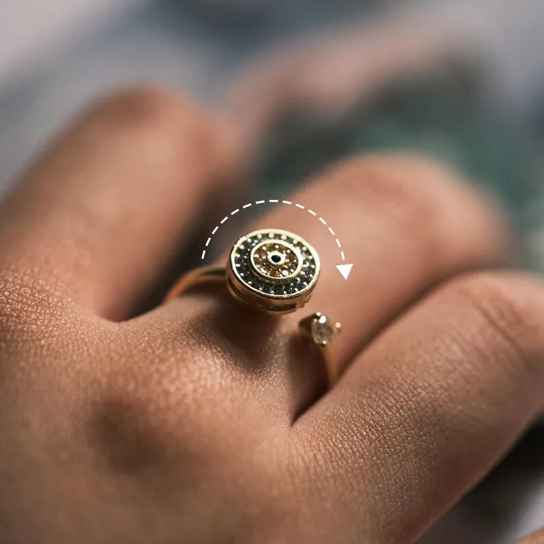 🔥LAST DAY 49% OFF🧿Blue Evil Eye Fidget Ring