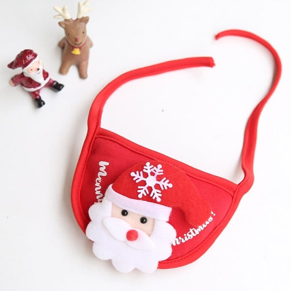 Dog and Cat Christmas Matching Costumes-Tree Pompon Hat & Reindeer Bib Set