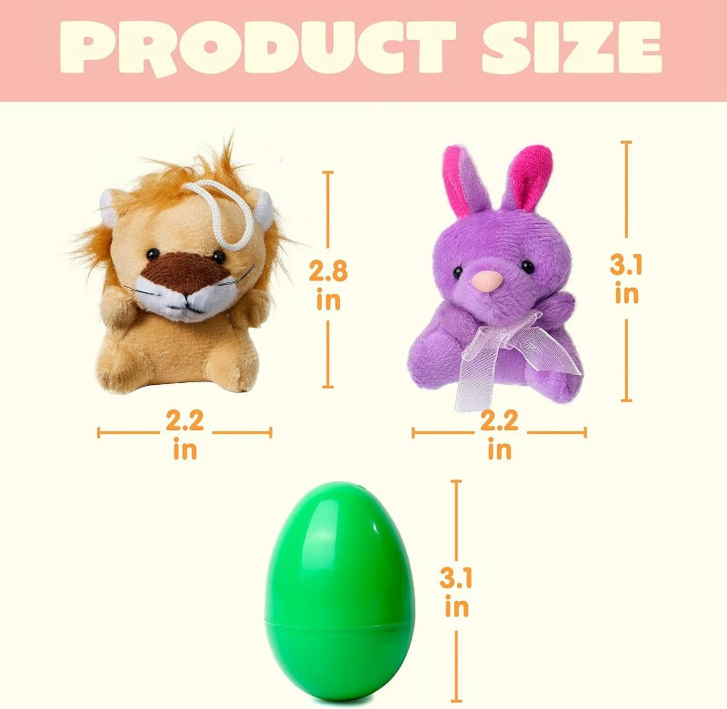 Mini Animal Plush Easter Eggs – Perfect for Kids Easter Egg Hunt and Party Favors