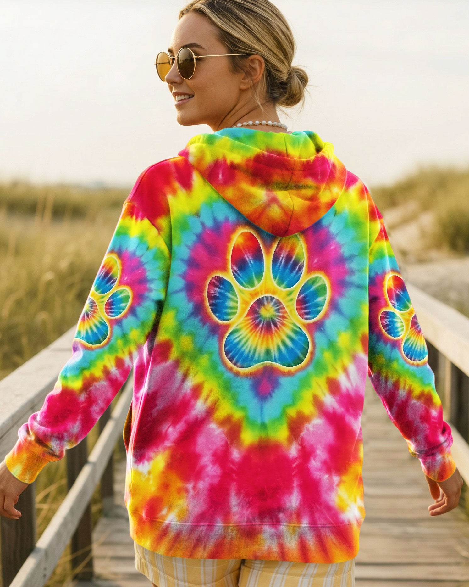 PAW PRINT COLORFUL SWIRL ALL OVER PRINT  - TLNO3012252
