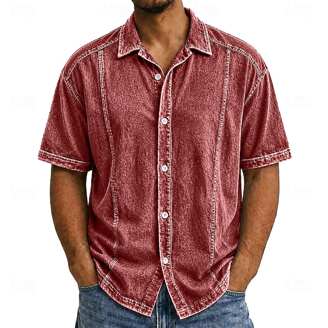 Men's USA Flag Short Sleeve Shirt - Patriotic Military Green 4th of July Celebrant