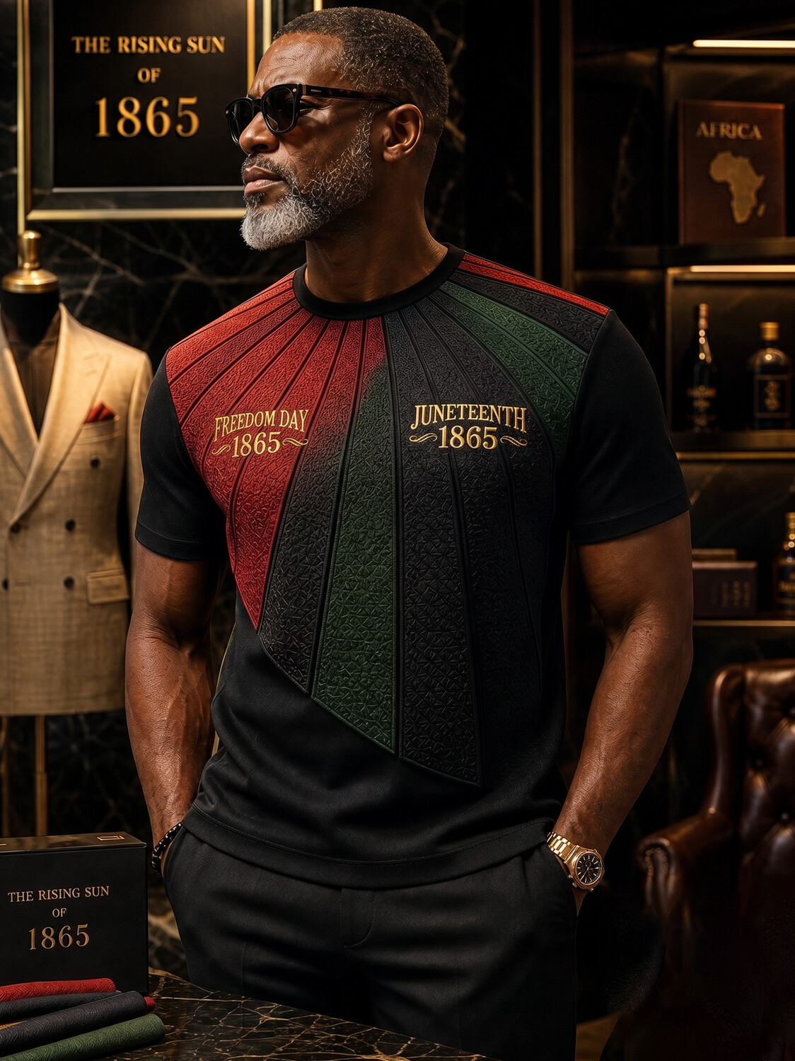 Men's Freedom Day Juneteenth 1865 Print Casual T-Shirt