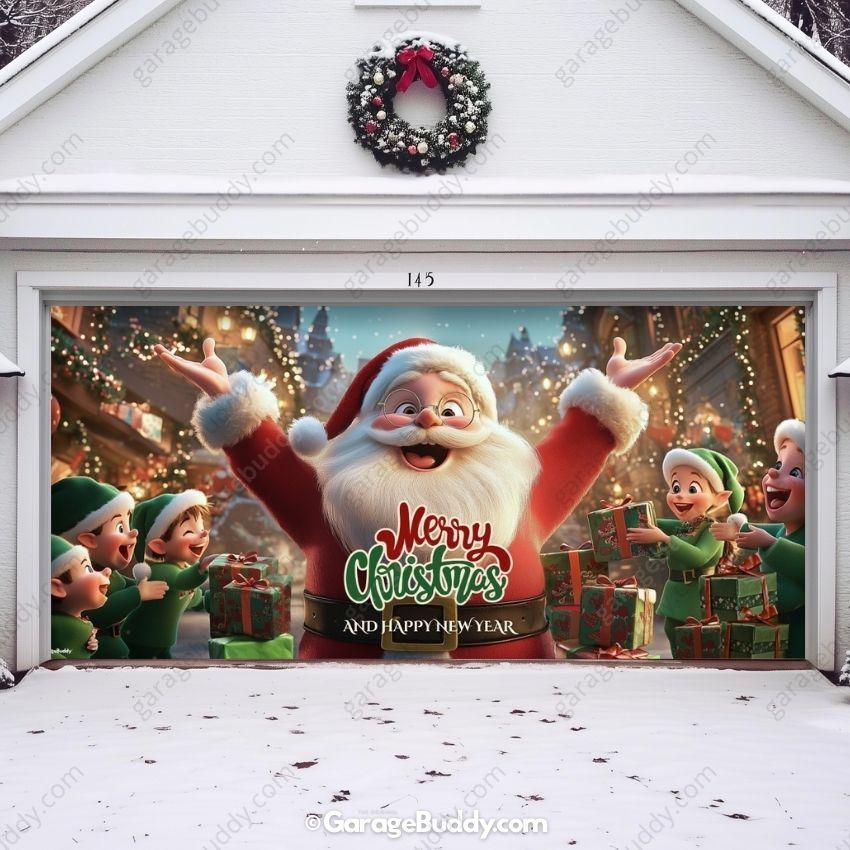 Garage Buddy | Santa And Elves | Christmas Garage Door Cover