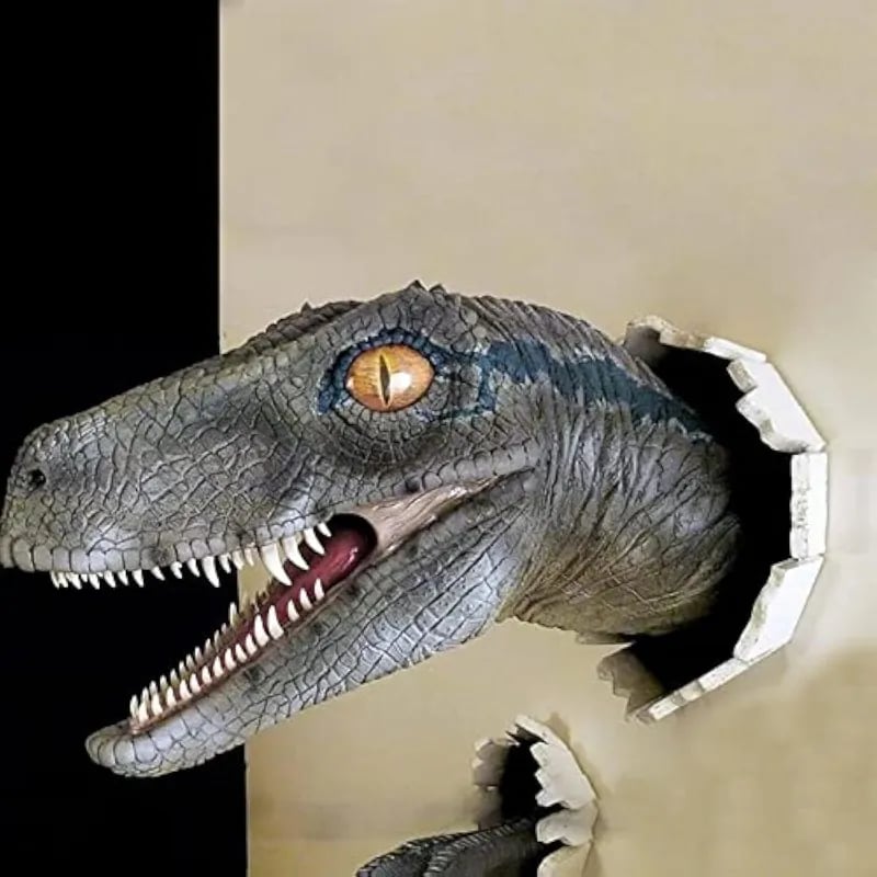 🔥Hot Sale - 🦖3D Wall Mount Dinosaur Bust Sculpture🌟