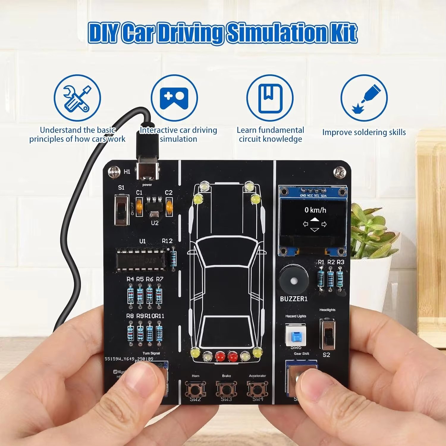 ⏰Historical Lowest Price: Save 49%-🔥DIY Car Driving Simulation Soldering Practice Kit