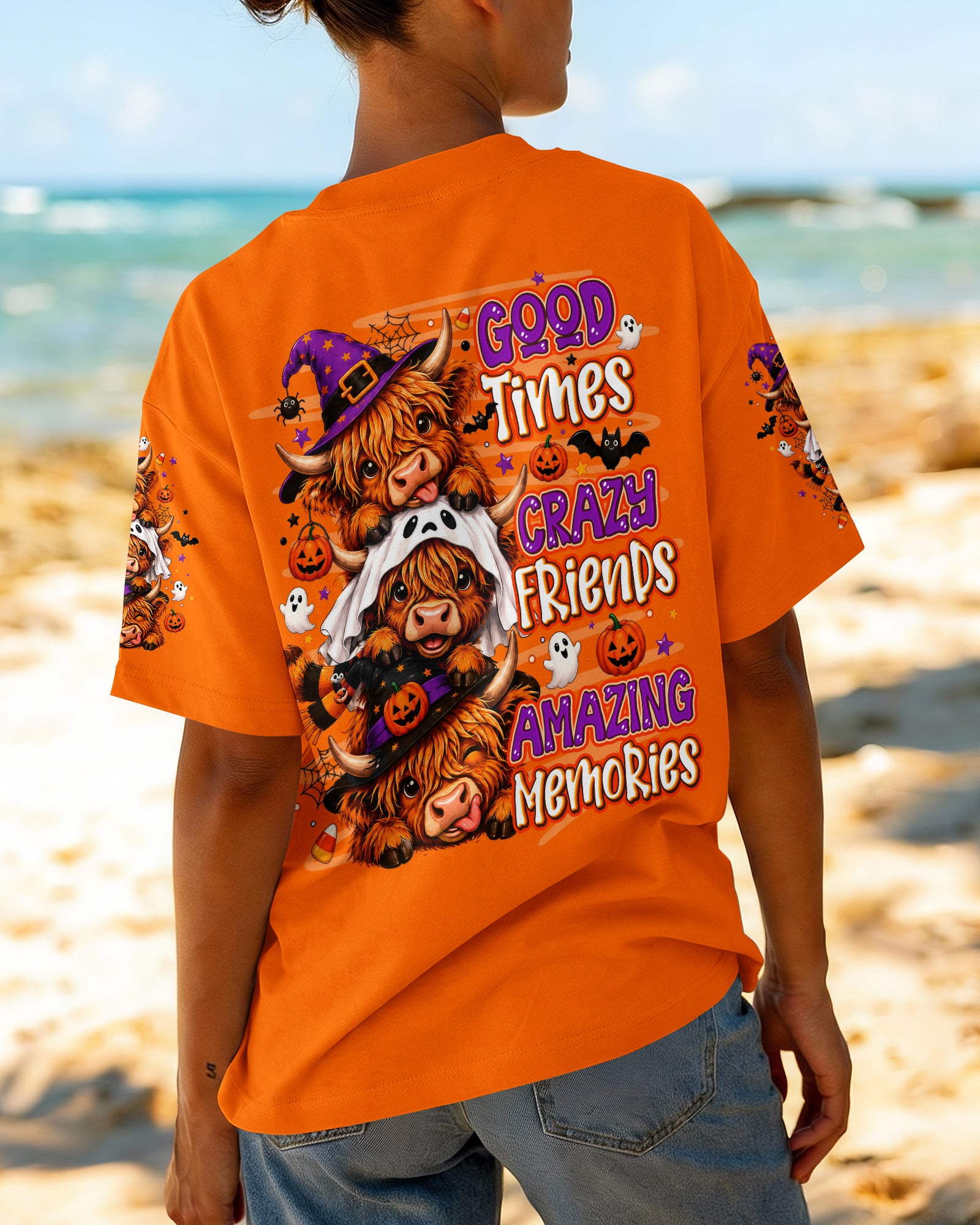 GOOD TIMES CRAZY FRIEND HIGHLAND COW HALLOWEEN ALL OVER PRINT - TLNO2307263