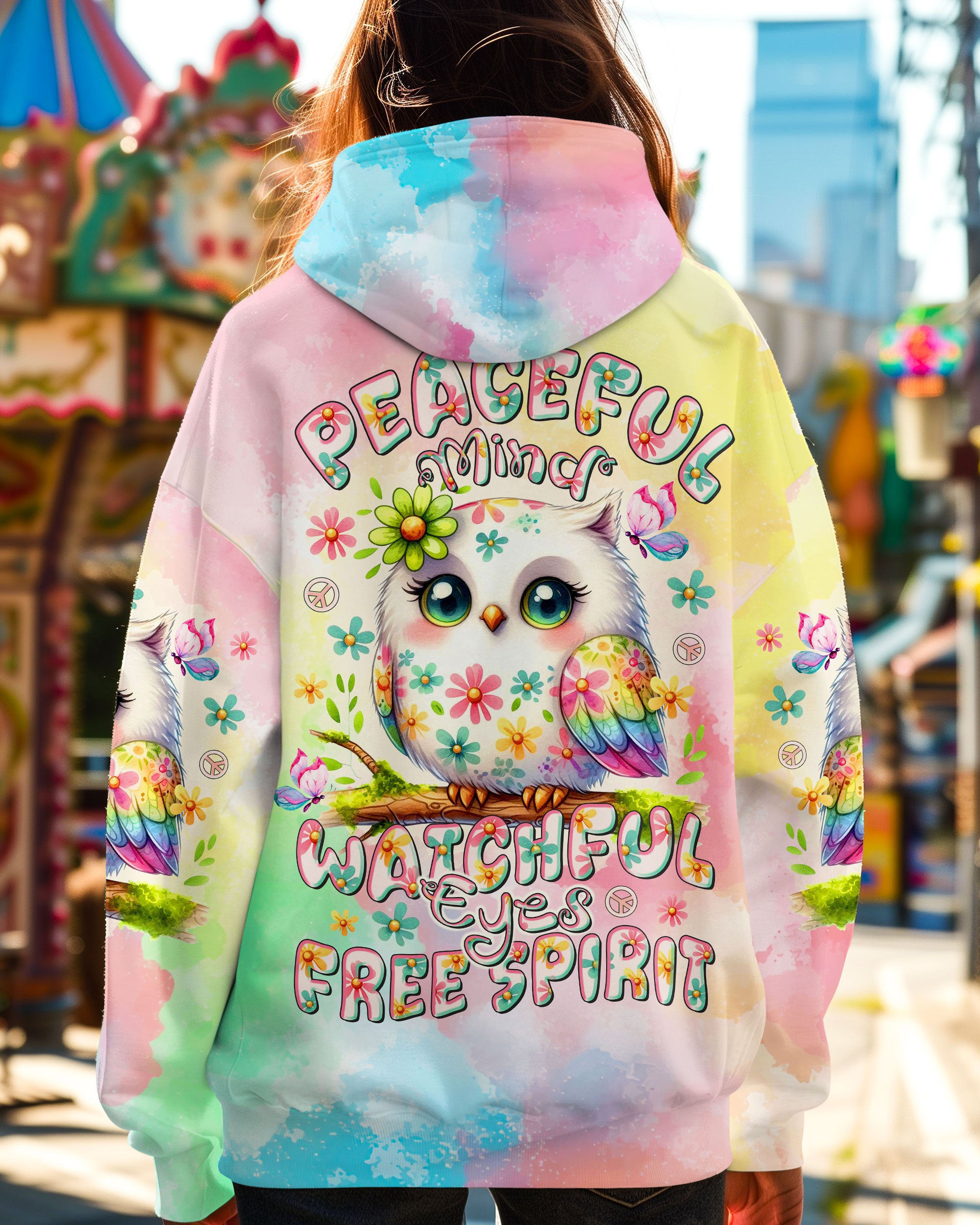 PEACEFUL MIND OWL ALL OVER PRINT - TLTR0407252