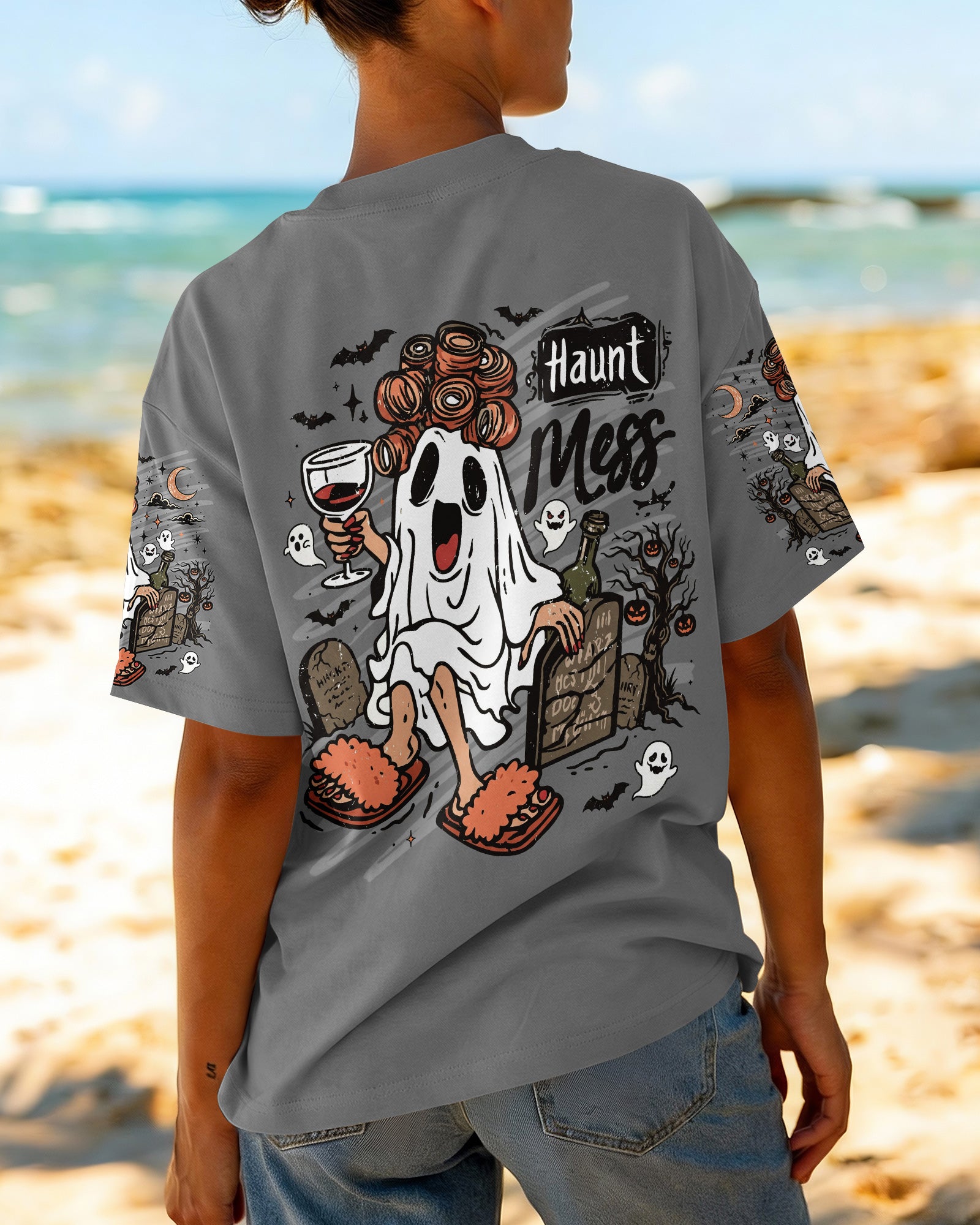 HAUNT MESS SPOOKY BOO HALLOWEEN ALL OVER PRINT  - TLNT1707263