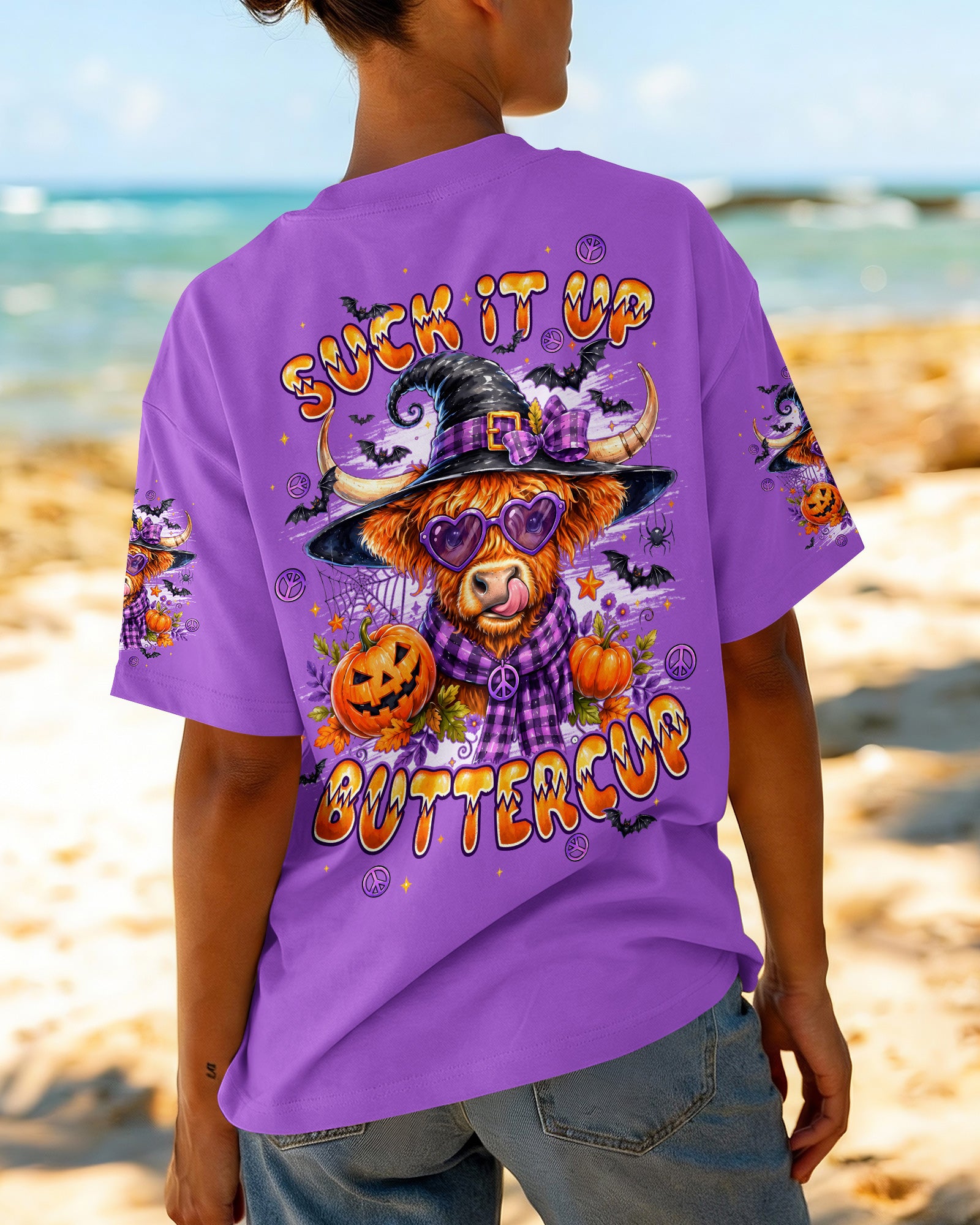 SUCK IT UP BUTTERCUP HALLOWEEN HIGHLAND COW ALL OVER PRINT - TYPQ2007261