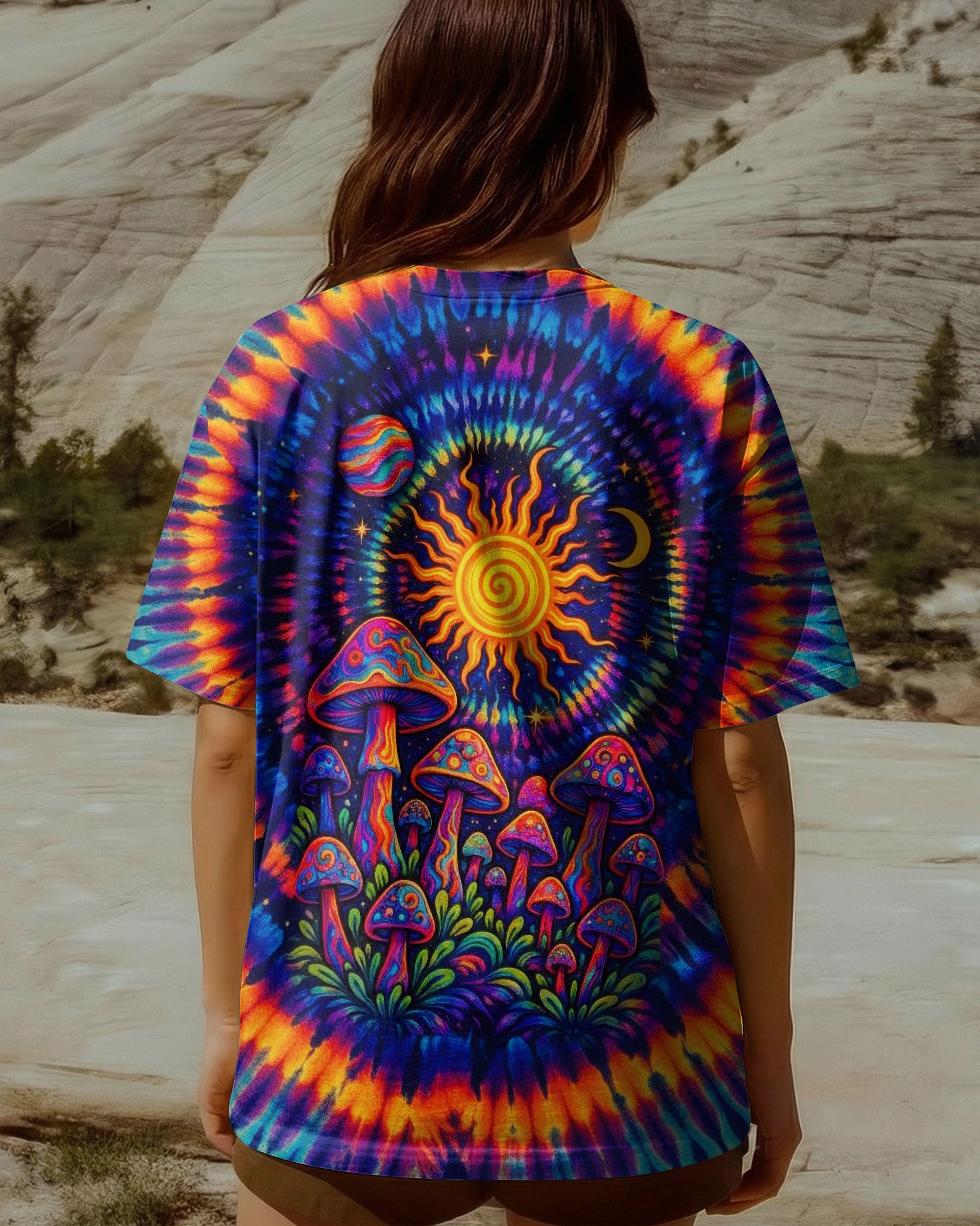 MUSHROOM SUN & MOON SWIRL ALL OVER PRINT  - TLTW3101262