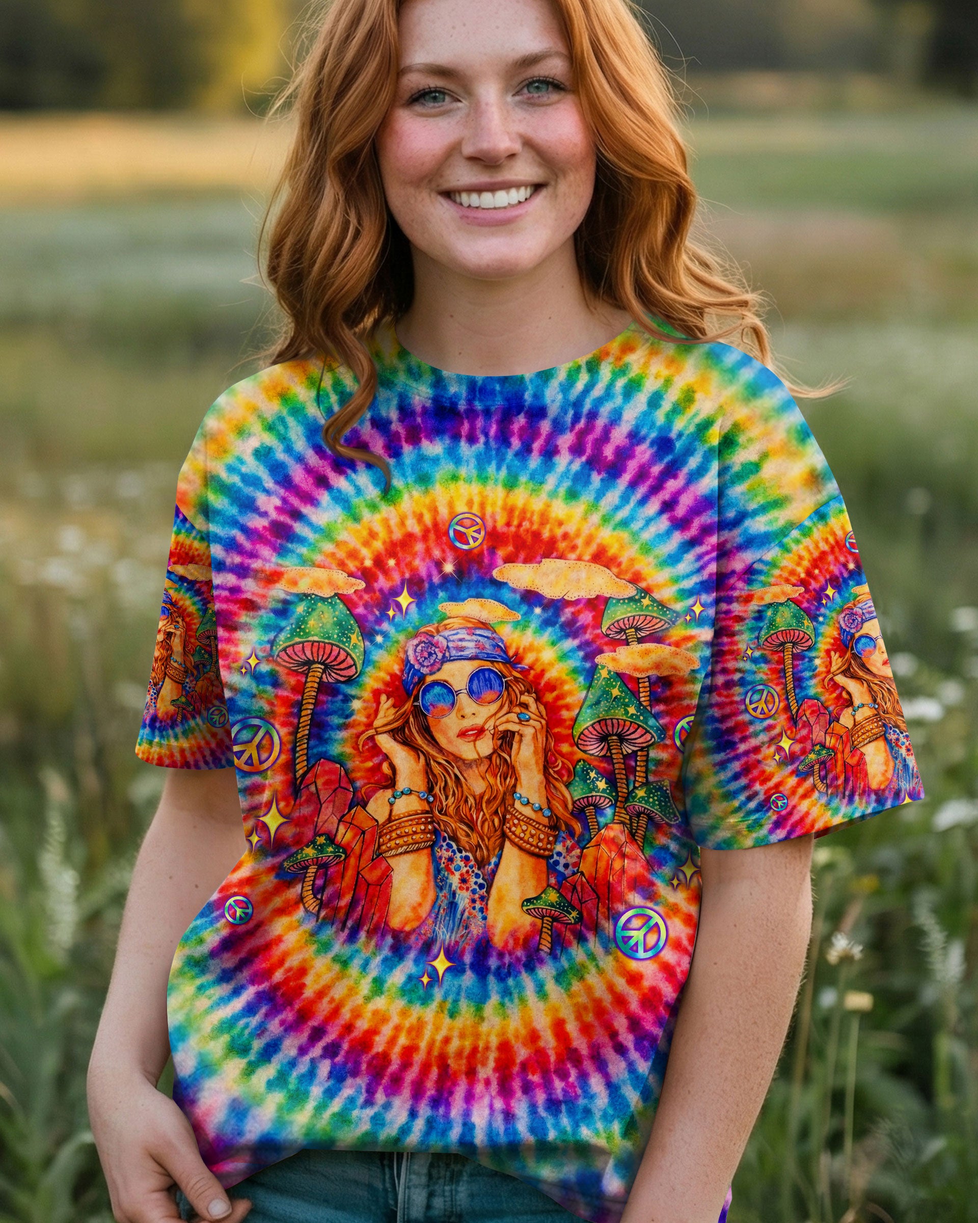 EAT MUSHROOMS SEE THE UNIVERSE SWIRL ALL OVER PRINT  - TLTW1002263
