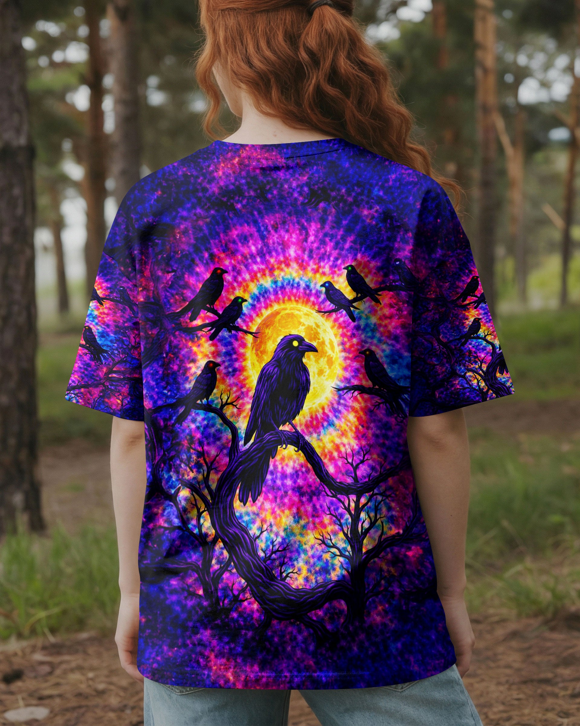 RAVEN UNDER MOON SWIRL ALL OVER PRINT  - TLTW1901263