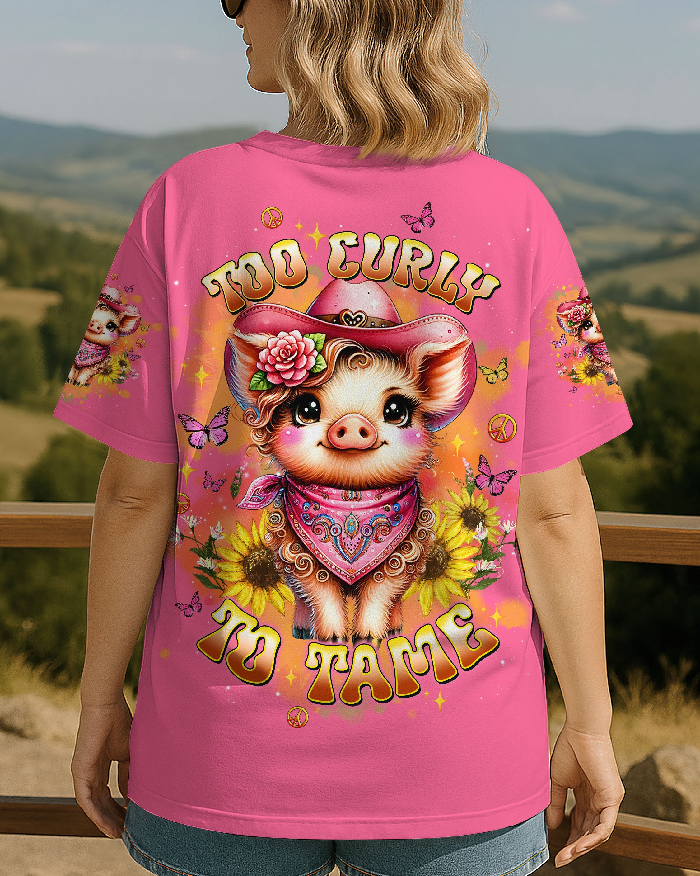 TOO CURLY TO TAME PIG ALL OVER PRINT - TLTW2407253