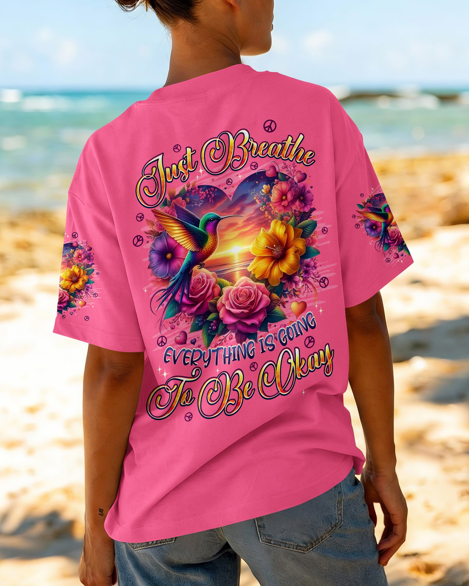 JUST BREATHE HUMMINGBIRD ALL OVER PRINT - TYPQ0602262