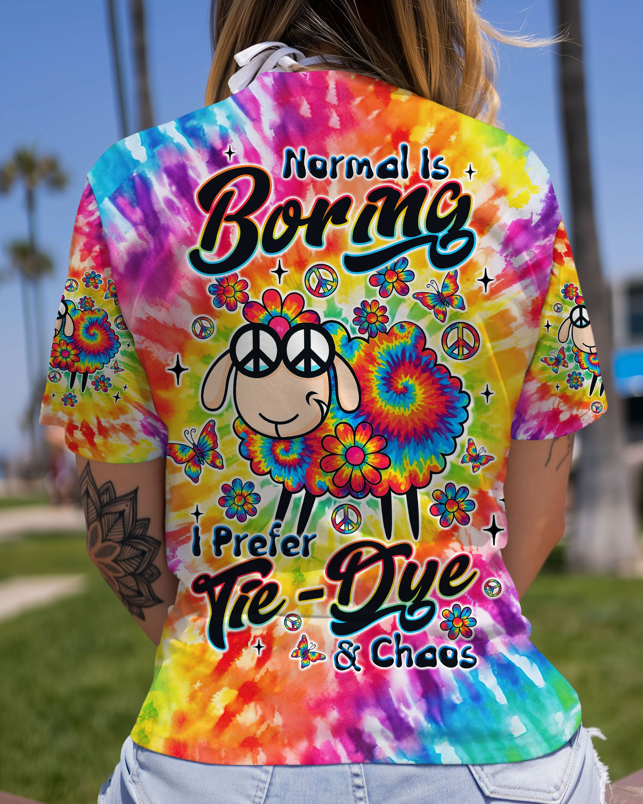 I PREFER TIE DYE AND CHAOS SHEEP TIE DYE ALL OVER PRINT - TLTW0909252