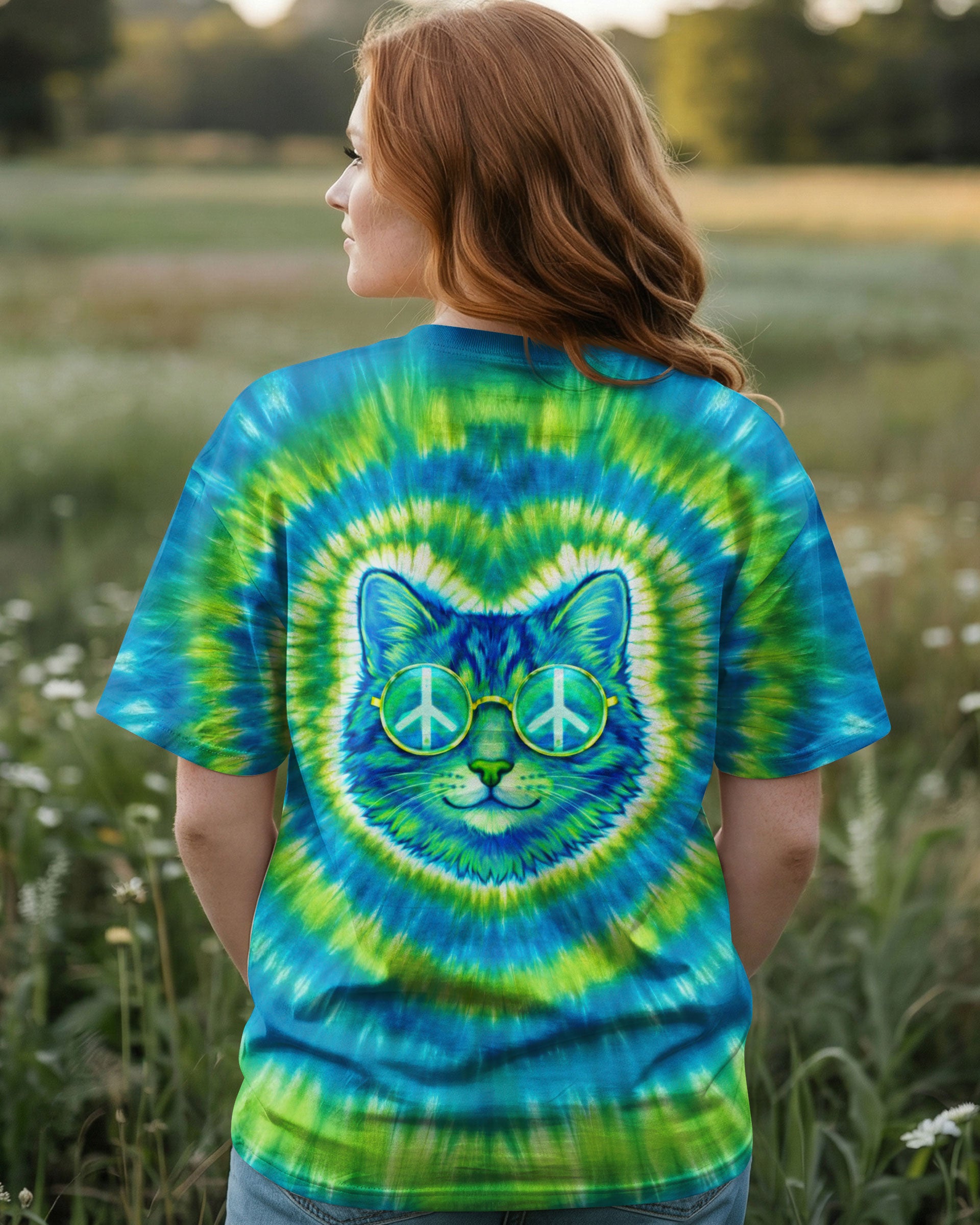 HIPPIE CAT SWIRL ALL OVER PRINT - TLTW2302262