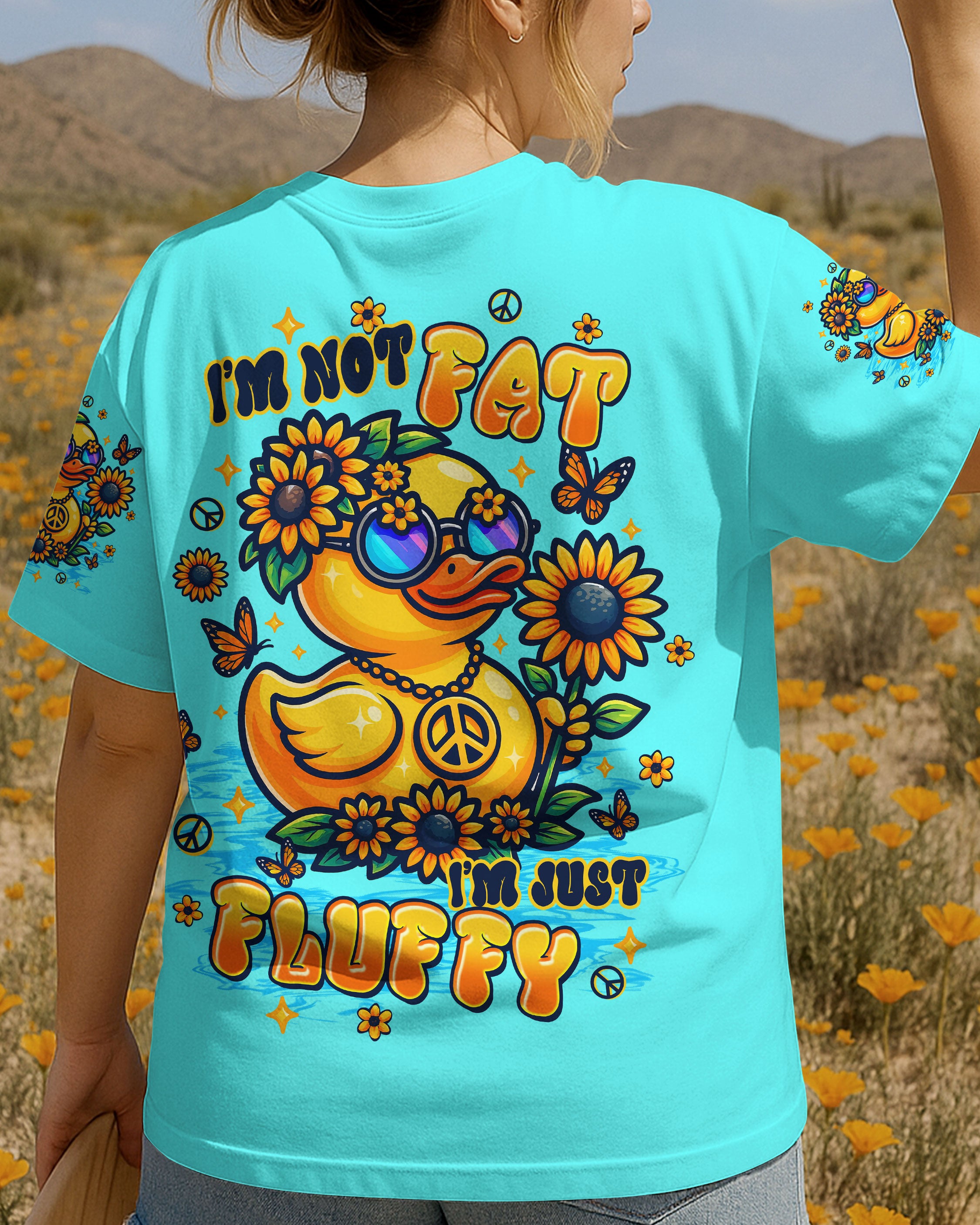 I'M JUST FLUFFY DUCK SUNFLOWER ALL OVER PRINT - TLTW2808252