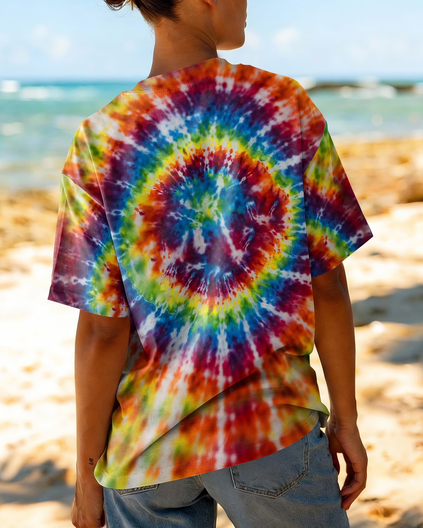 PEACE LOVE PAW PRINT COLORFUL SWIRL ALL OVER PRINT  - TLHG3103262