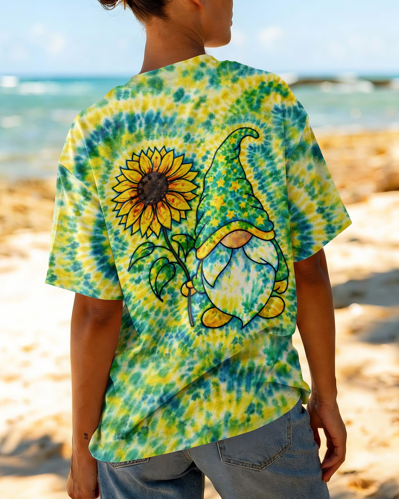 SUNFLOWER GNOME SWIRL ALL OVER PRINT - TLHN2403363