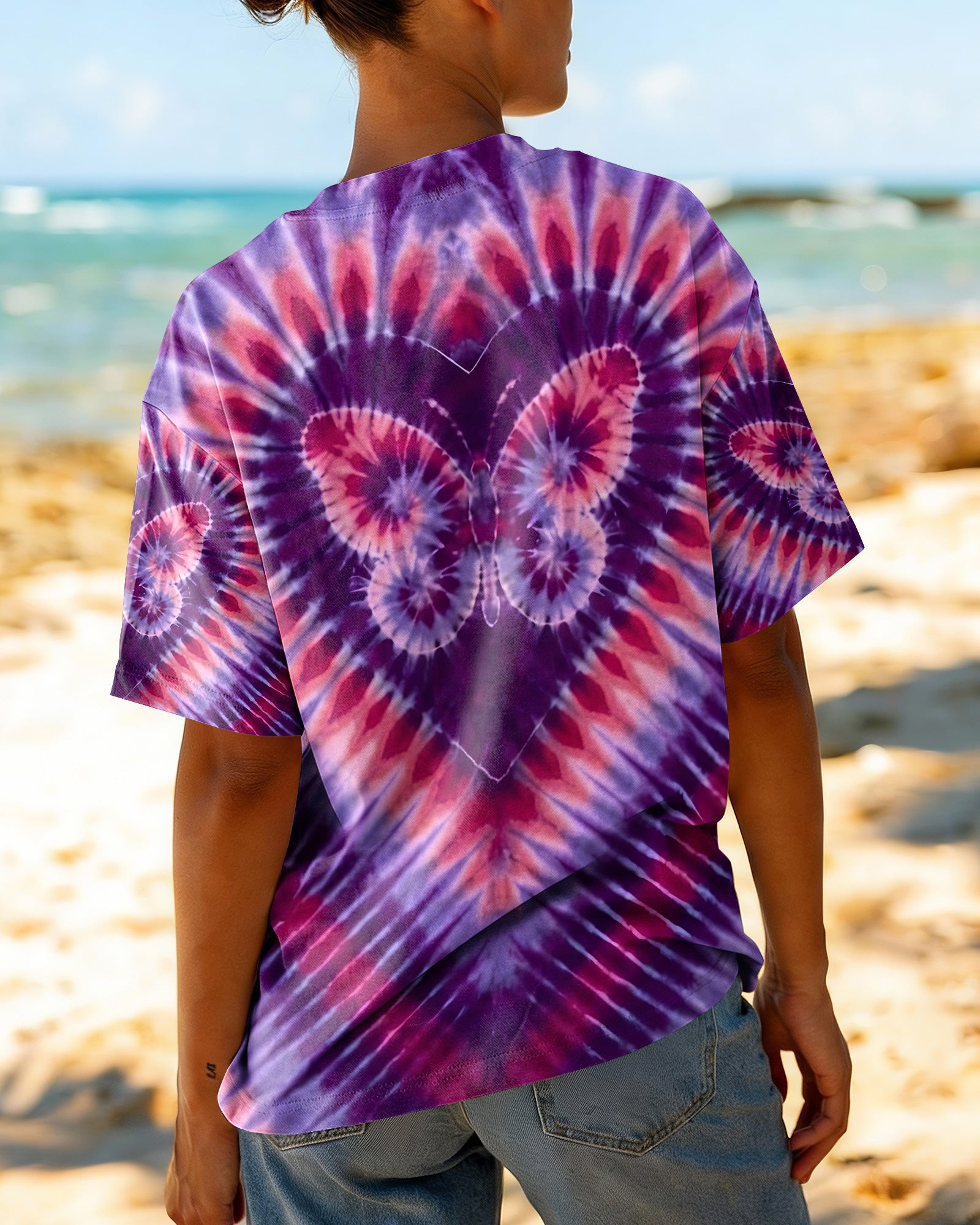 PURPLE BUTTERFLY HEART ALL OVER PRINT - TYQY1603261