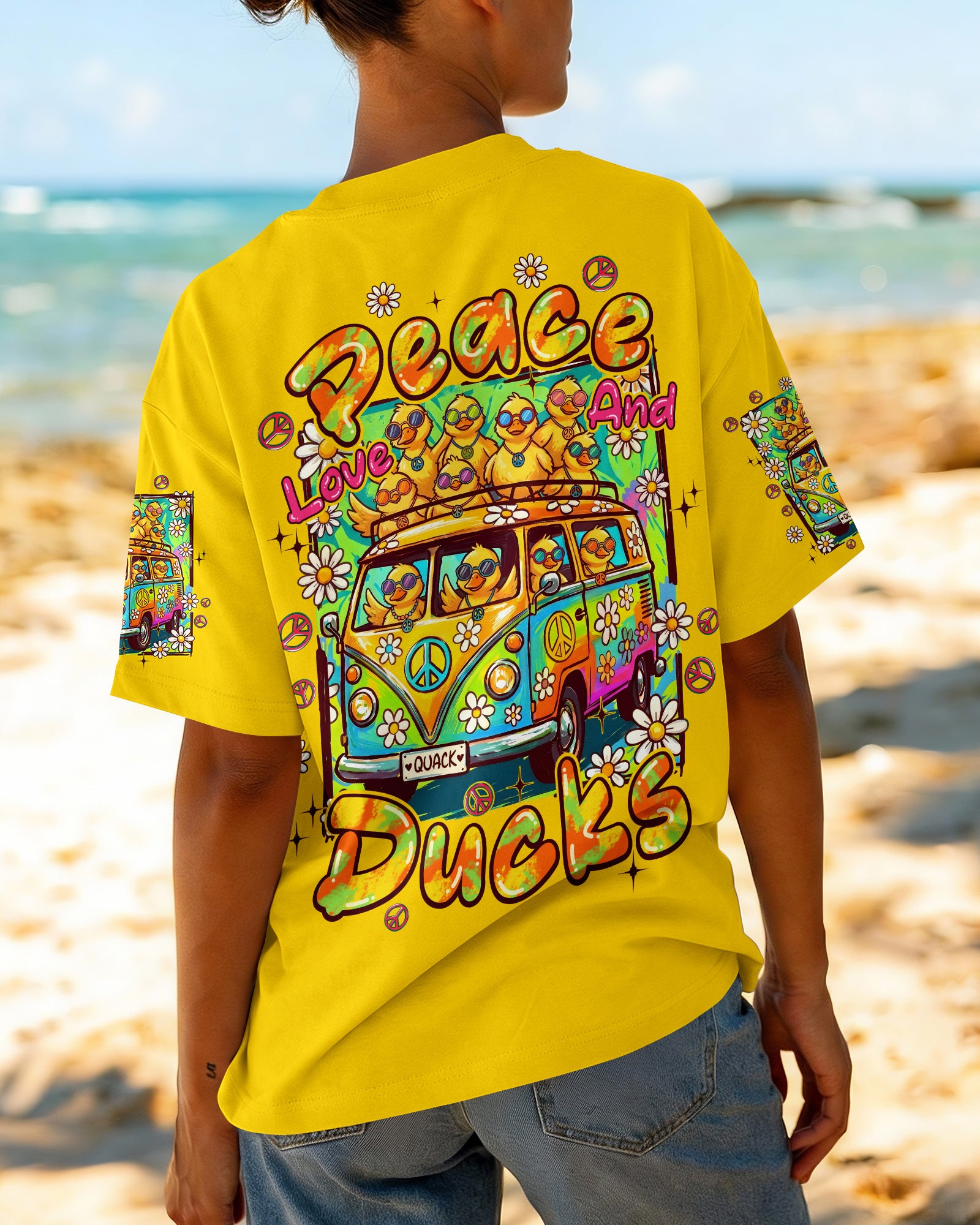 PEACE LOVE AND DUCKS ALL OVER PRINT - TYPQ2407263