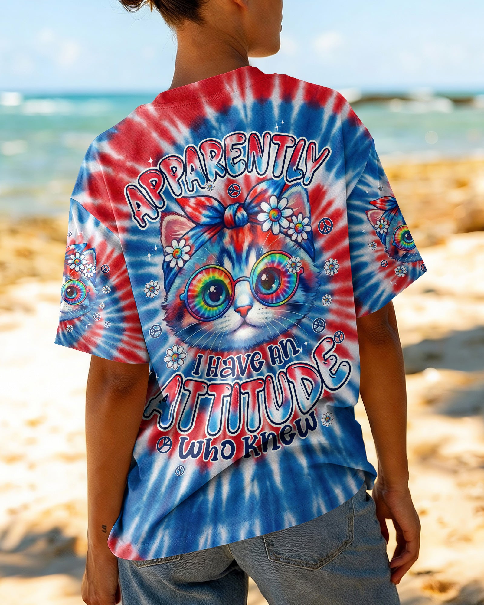 APPARENTLY I HAVE AN ATTITUDE WHO KNEW CAT ALL OVER PRINT - TYPQ3103262