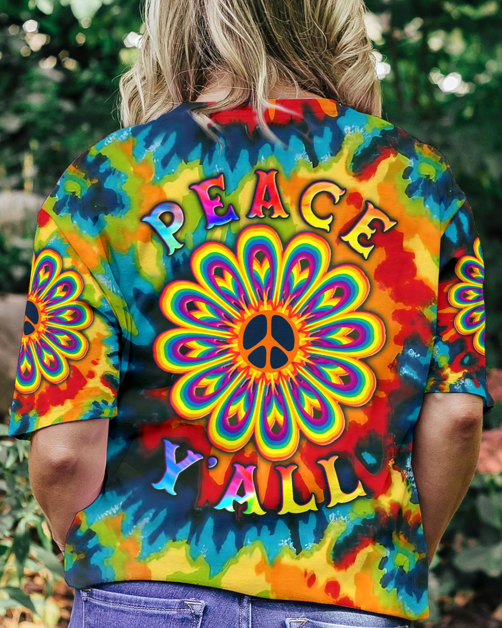 PEACE Y'ALL TIE DYE ALL OVER PRINT - YHLN2806234